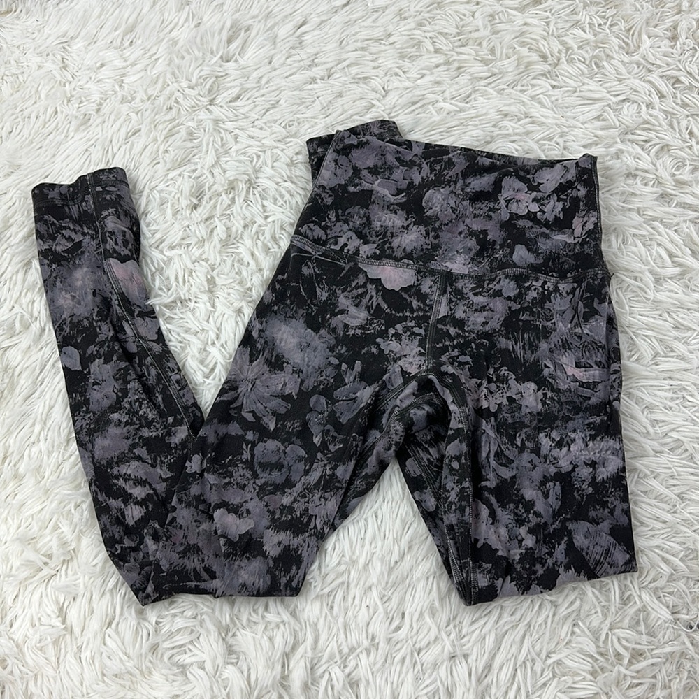 Lululemon Align Pant II 25" Floral Illusion Ice Grey Multi